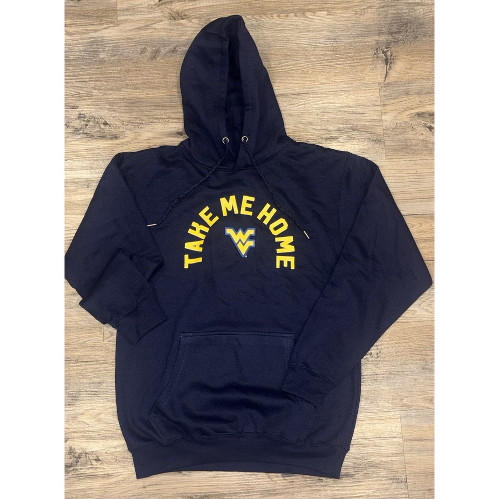 West Virginia Mountaineers WVU Take Me Home Navy Pullover Hoodie Football Size M